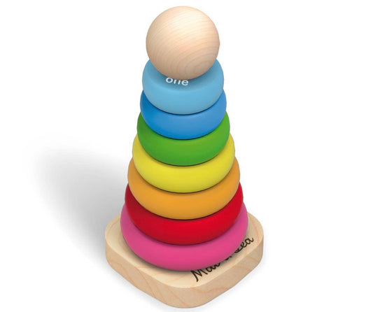 Rainbow Tower: Wooden Stacking Rings